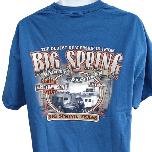 Men's Harley Davidson S/S Royal Blue XL T-Shirt Big Spring Texas - Picture 4 of 8